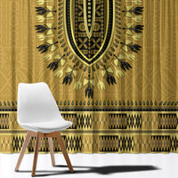 Gold African Dashiki With Fijian Tapa Pattern Window Curtain