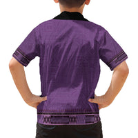 Purple African Dashiki With Fijian Tapa Pattern Family Matching Puletasi and Hawaiian Shirt LT14 - Polynesian Pride