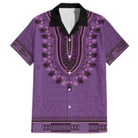 Purple African Dashiki With Fijian Tapa Pattern Family Matching Short Sleeve Bodycon Dress and Hawaiian Shirt LT14 Dad's Shirt - Short Sleeve Purple - Polynesian Pride