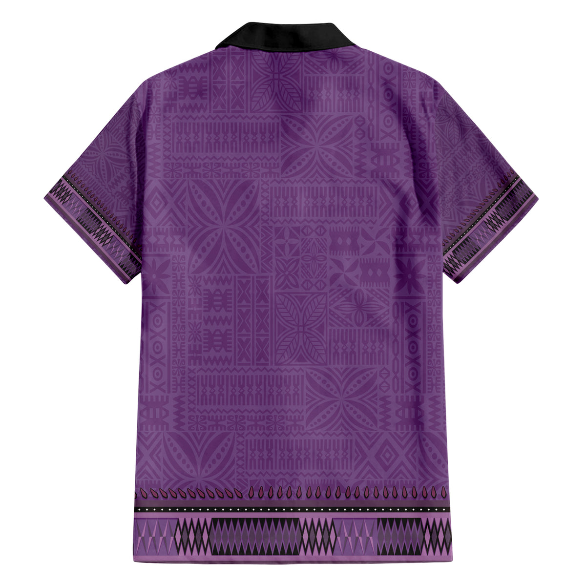 Purple African Dashiki With Fijian Tapa Pattern Family Matching Short Sleeve Bodycon Dress and Hawaiian Shirt LT14 - Polynesian Pride
