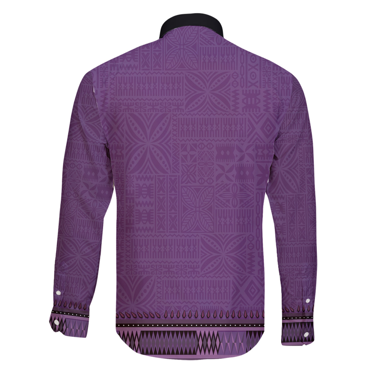 Purple African Dashiki With Fijian Tapa Pattern Family Matching Short Sleeve Bodycon Dress and Hawaiian Shirt LT14 - Polynesian Pride