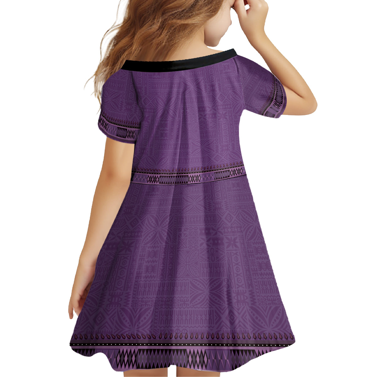 Purple African Dashiki With Fijian Tapa Pattern Family Matching Summer Maxi Dress and Hawaiian Shirt LT14 - Polynesian Pride