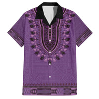 Purple African Dashiki With Fijian Tapa Pattern Family Matching Summer Maxi Dress and Hawaiian Shirt LT14 Dad's Shirt - Short Sleeve Purple - Polynesian Pride