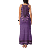 Purple African Dashiki With Fijian Tapa Pattern Family Matching Tank Maxi Dress and Hawaiian Shirt LT14 - Polynesian Pride