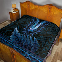Blue African Dashiki With Aotearoa Maori Quilt Paua Shell Mix Silver Fern LT14 - Polynesian Pride