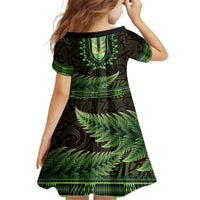 Lime Green African Dashiki With Aotearoa Maori Family Matching Tank Maxi Dress and Hawaiian Shirt Paua Shell Mix Silver Fern LT14 - Polynesian Pride