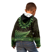 Lime Green African Dashiki With Aotearoa Maori Kid Hoodie Paua Shell Mix Silver Fern LT14 - Polynesian Pride