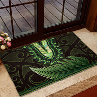 Lime Green African Dashiki With Aotearoa Maori Rubber Doormat Paua Shell Mix Silver Fern LT14 - Polynesian Pride