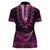 Pink African Dashiki With Aotearoa Maori Women Polo Shirt Paua Shell Mix Silver Fern