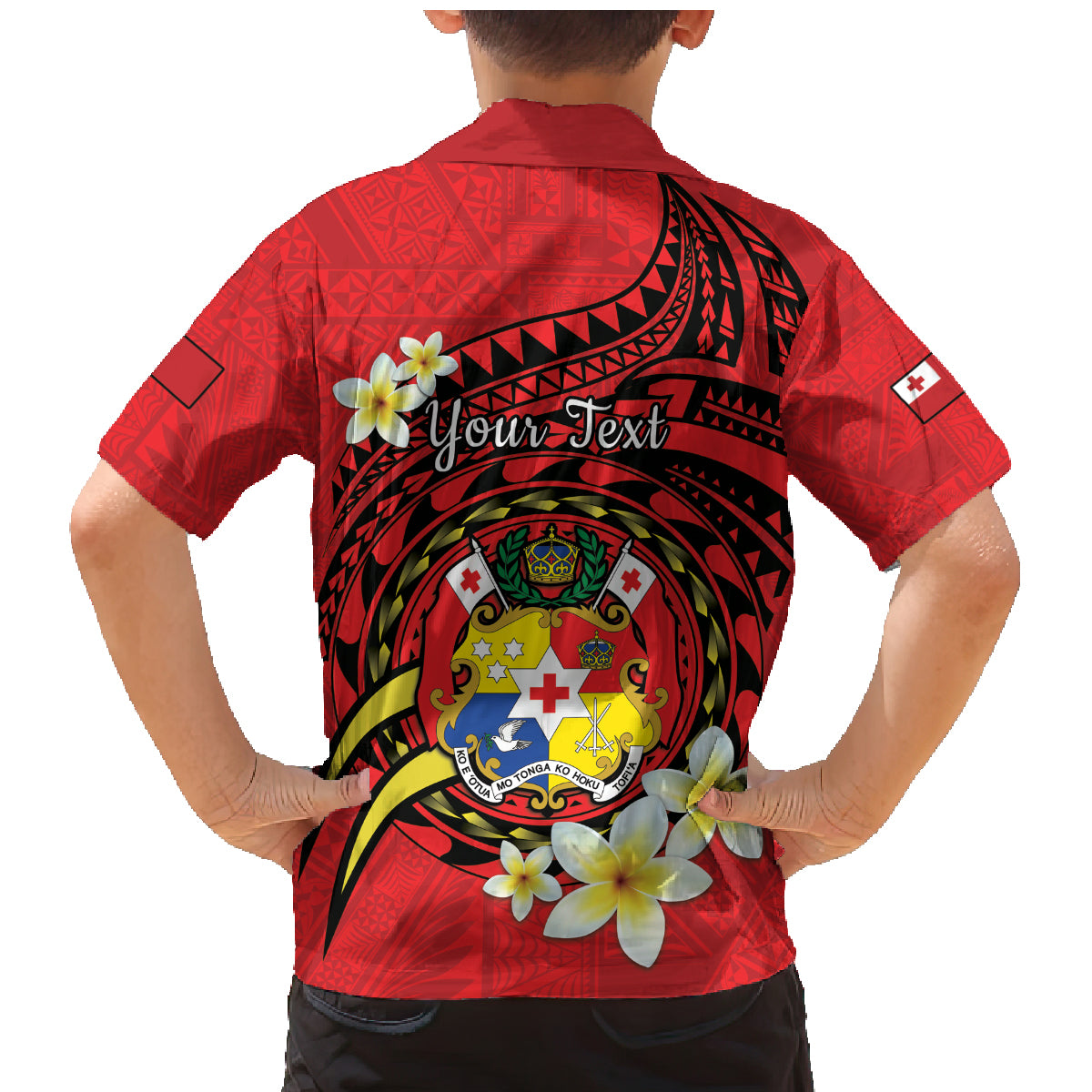 Personalised Tonga Emancipation Day Family Matching Mermaid Dress and Hawaiian Shirt Tongan Ngatu Pattern - Red Version LT14 - Polynesian Pride
