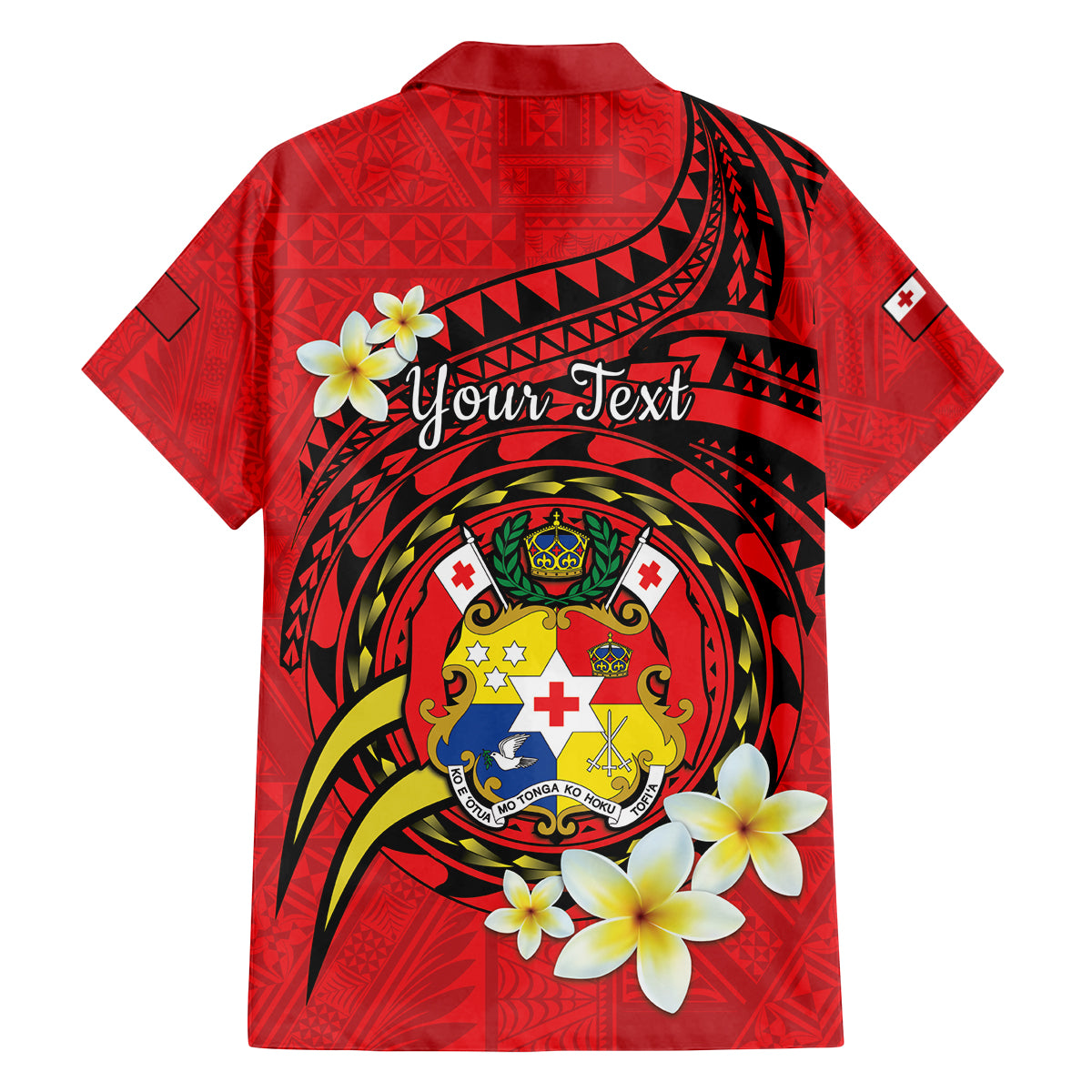 Personalised Tonga Emancipation Day Family Matching Off The Shoulder Long Sleeve Dress and Hawaiian Shirt Tongan Ngatu Pattern - Red Version LT14 - Polynesian Pride