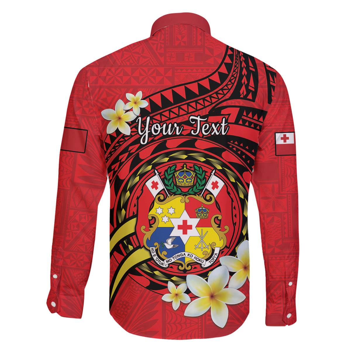 Personalised Tonga Emancipation Day Family Matching Off Shoulder Maxi Dress and Hawaiian Shirt Tongan Ngatu Pattern - Red Version LT14 - Polynesian Pride