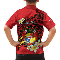 Personalised Tonga Emancipation Day Family Matching Tank Maxi Dress and Hawaiian Shirt Tongan Ngatu Pattern - Red Version LT14 - Polynesian Pride