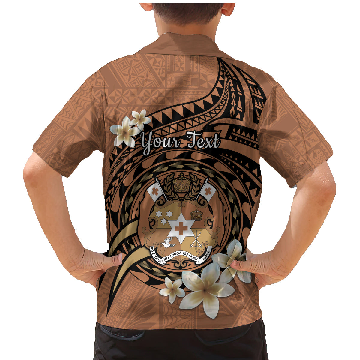 Personalised Tonga Emancipation Day Family Matching Mermaid Dress and Hawaiian Shirt Tongan Ngatu Pattern - Brown Version LT14 - Polynesian Pride