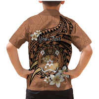 Personalised Tonga Emancipation Day Family Matching Mermaid Dress and Hawaiian Shirt Tongan Ngatu Pattern - Brown Version LT14 - Polynesian Pride