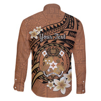Personalised Tonga Emancipation Day Family Matching Mermaid Dress and Hawaiian Shirt Tongan Ngatu Pattern - Brown Version LT14 - Polynesian Pride