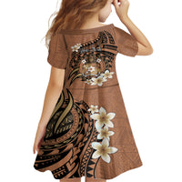 Personalised Tonga Emancipation Day Family Matching Off Shoulder Maxi Dress and Hawaiian Shirt Tongan Ngatu Pattern - Brown Version LT14 - Polynesian Pride