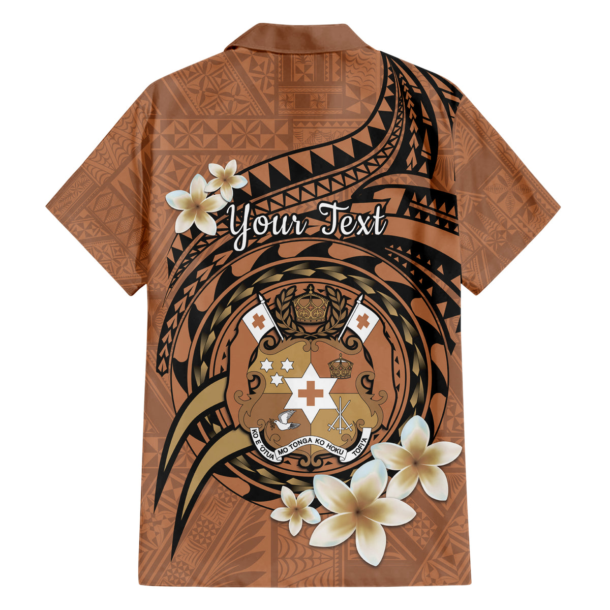 Personalised Tonga Emancipation Day Family Matching Short Sleeve Bodycon Dress and Hawaiian Shirt Tongan Ngatu Pattern - Brown Version LT14 - Polynesian Pride