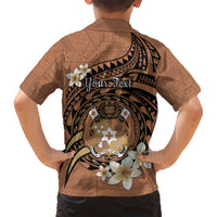 Personalised Tonga Emancipation Day Kid Hawaiian Shirt Tongan Ngatu Pattern - Brown Version LT14 - Polynesian Pride