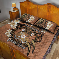 Personalised Tonga Emancipation Day Quilt Bed Set Tongan Ngatu Pattern - Brown Version