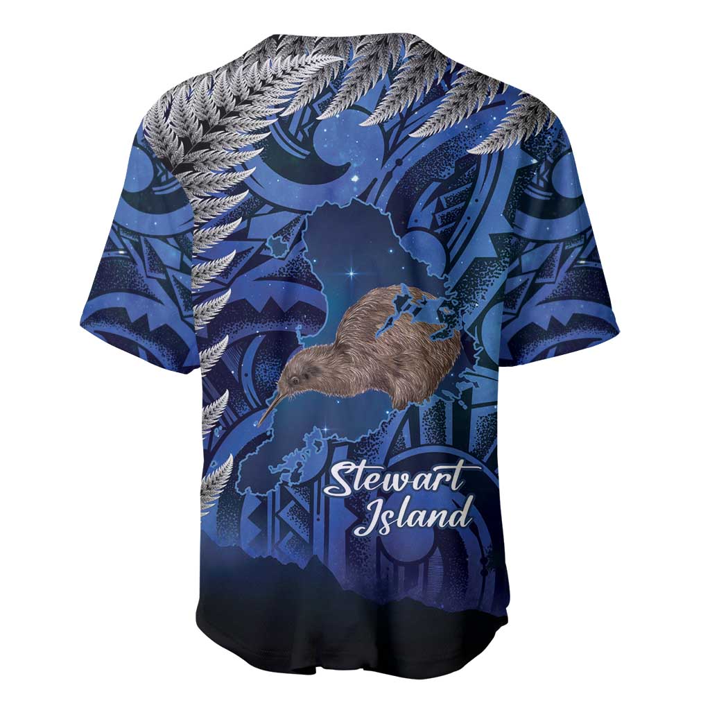 New Zealand Stewart Island Baseball Jersey Rakiura Kiwi Maori Glowing Sky LT14 - Polynesian Pride