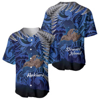 New Zealand Stewart Island Baseball Jersey Rakiura Kiwi Maori Glowing Sky LT14 - Polynesian Pride