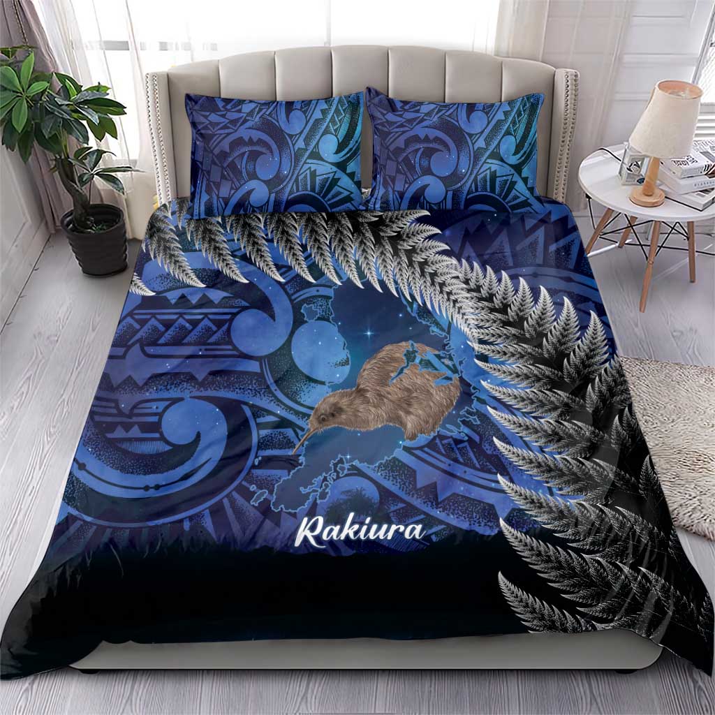 New Zealand Stewart Island Bedding Set Rakiura Kiwi Maori Glowing Sky