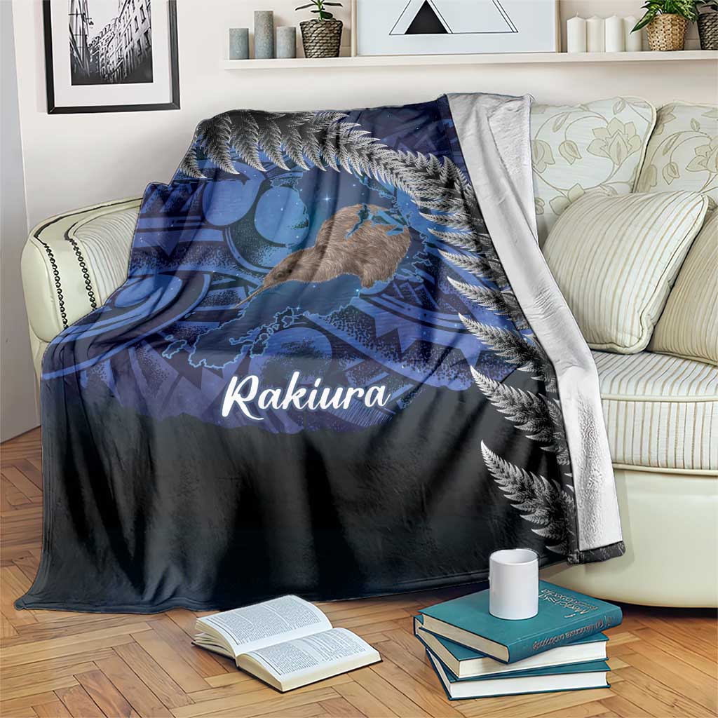New Zealand Stewart Island Blanket Rakiura Kiwi Maori Glowing Sky LT14 Blue - Polynesian Pride