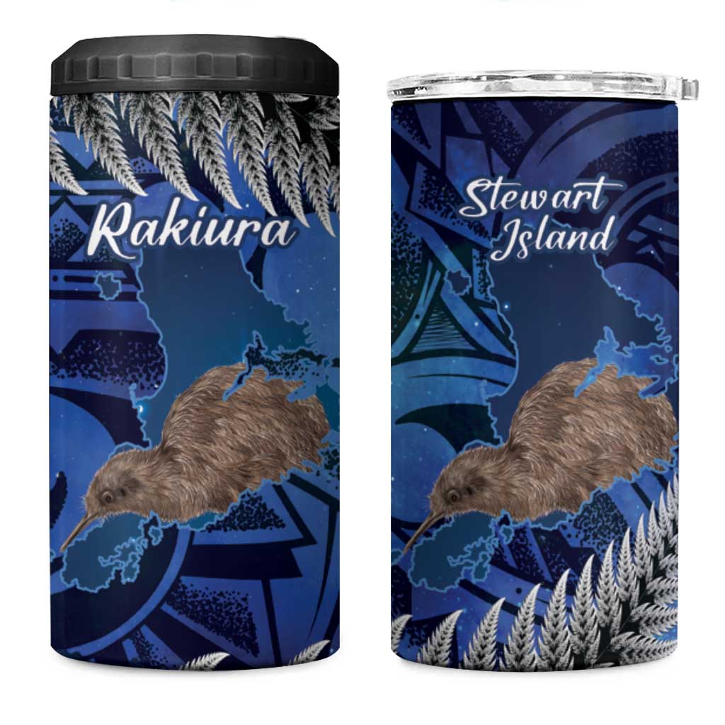 New Zealand Stewart Island 4 in 1 Can Cooler Tumbler Rakiura Kiwi Maori Glowing Sky LT14 One Size: 16 oz Blue - Polynesian Pride