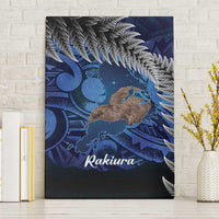 New Zealand Stewart Island Canvas Wall Art Rakiura Kiwi Maori Glowing Sky LT14 Without Frame Blue - Polynesian Pride