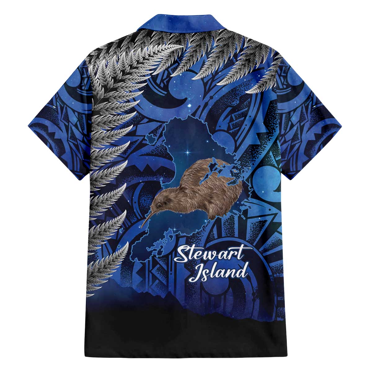 New Zealand Stewart Island Family Matching Off The Shoulder Long Sleeve Dress and Hawaiian Shirt Rakiura Kiwi Maori Glowing Sky LT14 - Polynesian Pride