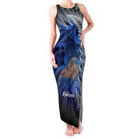 New Zealand Stewart Island Family Matching Tank Maxi Dress and Hawaiian Shirt Rakiura Kiwi Maori Glowing Sky LT14 Mom's Dress Blue - Polynesian Pride