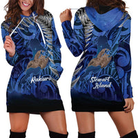 New Zealand Stewart Island Hoodie Dress Rakiura Kiwi Maori Glowing Sky LT14 - Polynesian Pride