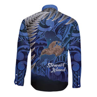 New Zealand Stewart Island Long Sleeve Button Shirt Rakiura Kiwi Maori Glowing Sky LT14 - Polynesian Pride