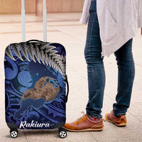 New Zealand Stewart Island Luggage Cover Rakiura Kiwi Maori Glowing Sky LT14 Blue - Polynesian Pride