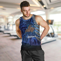 New Zealand Stewart Island Men Tank Top Rakiura Kiwi Maori Glowing Sky LT14 Blue - Polynesian Pride