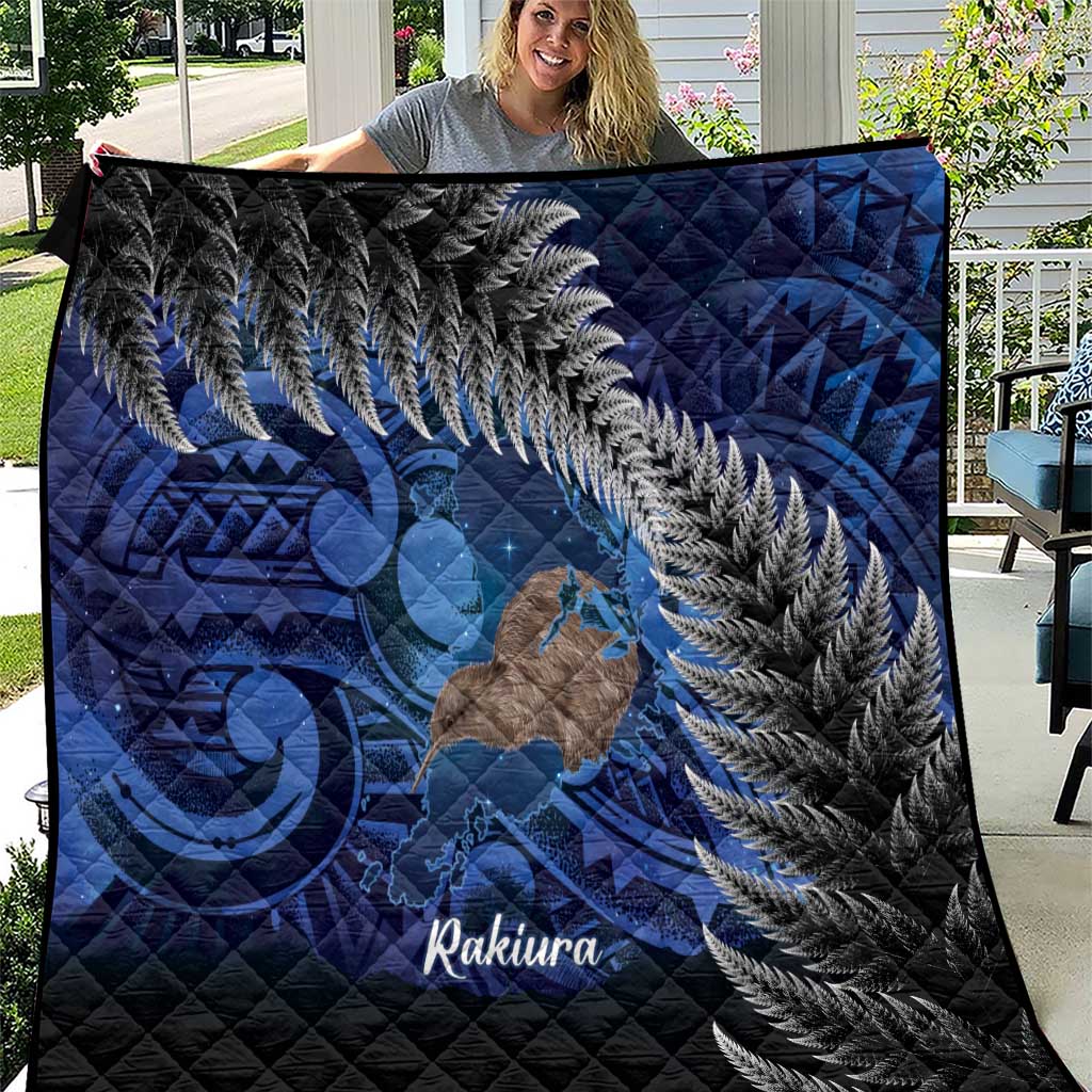 New Zealand Stewart Island Quilt Rakiura Kiwi Maori Glowing Sky LT14 Blue - Polynesian Pride