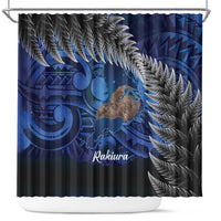 New Zealand Stewart Island Shower Curtain Rakiura Kiwi Maori Glowing Sky LT14 Blue - Polynesian Pride