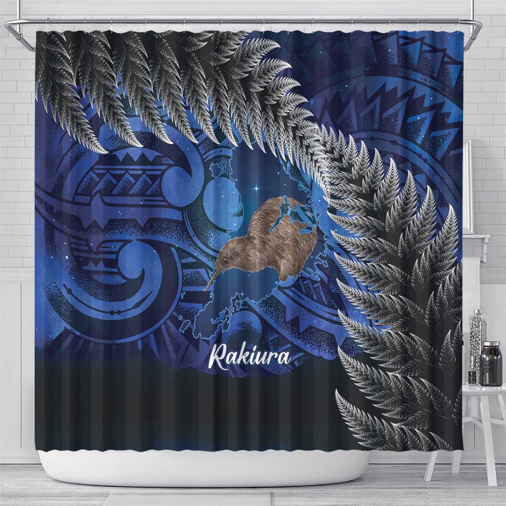 New Zealand Stewart Island Shower Curtain Rakiura Kiwi Maori Glowing Sky LT14 - Polynesian Pride
