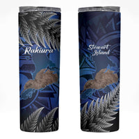 New Zealand Stewart Island Skinny Tumbler Rakiura Kiwi Maori Glowing Sky LT14 Blue - Polynesian Pride