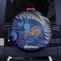 New Zealand Stewart Island Spare Tire Cover Rakiura Kiwi Maori Glowing Sky LT14 No hole Blue - Polynesian Pride