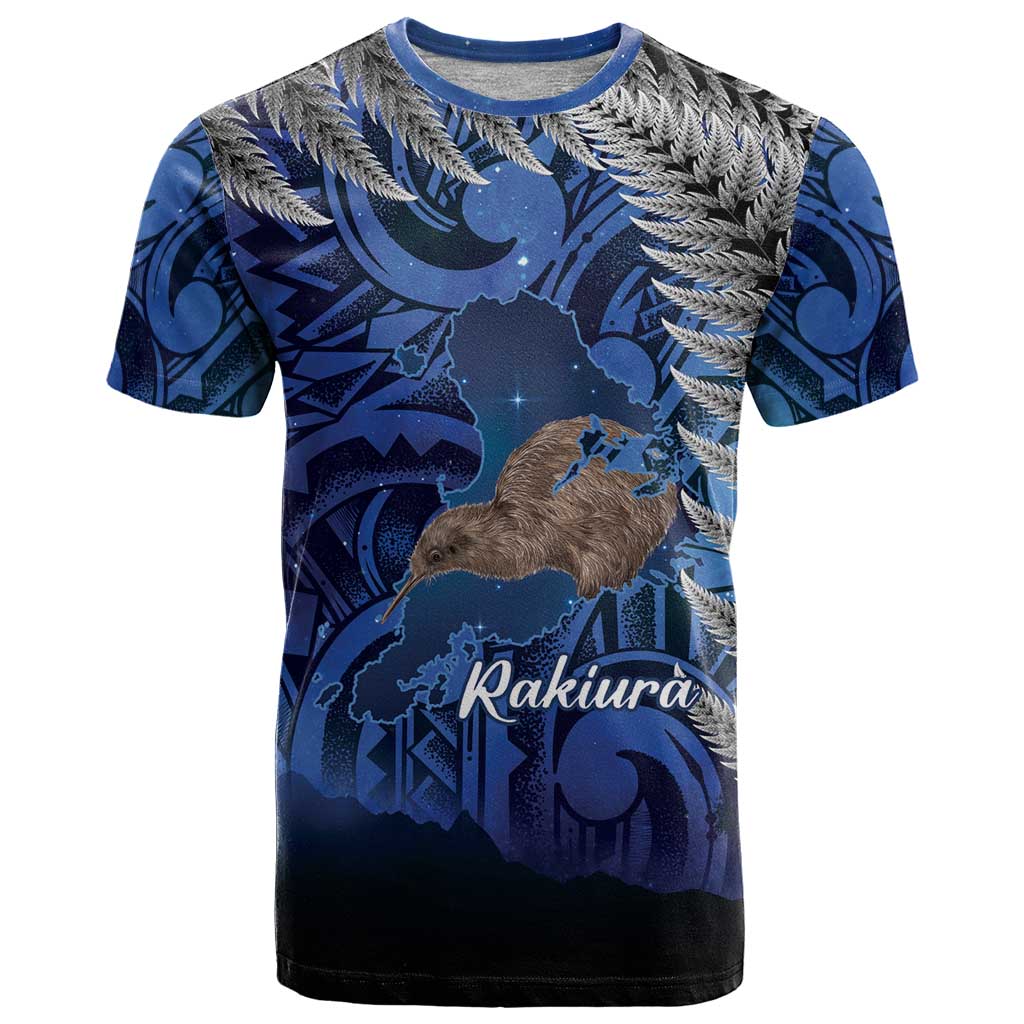 New Zealand Stewart Island T Shirt Rakiura Kiwi Maori Glowing Sky LT14 Blue - Polynesian Pride