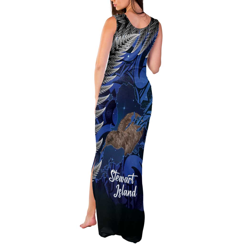 New Zealand Stewart Island Tank Maxi Dress Rakiura Kiwi Maori Glowing Sky LT14 - Polynesian Pride