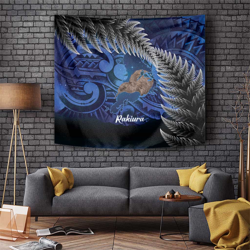 New Zealand Stewart Island Tapestry Rakiura Kiwi Maori Glowing Sky LT14 Blue - Polynesian Pride