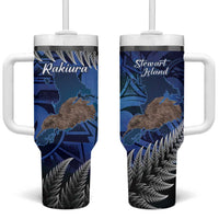 New Zealand Stewart Island Tumbler With Handle Rakiura Kiwi Maori Glowing Sky LT14 One Size: 40 oz Blue - Polynesian Pride
