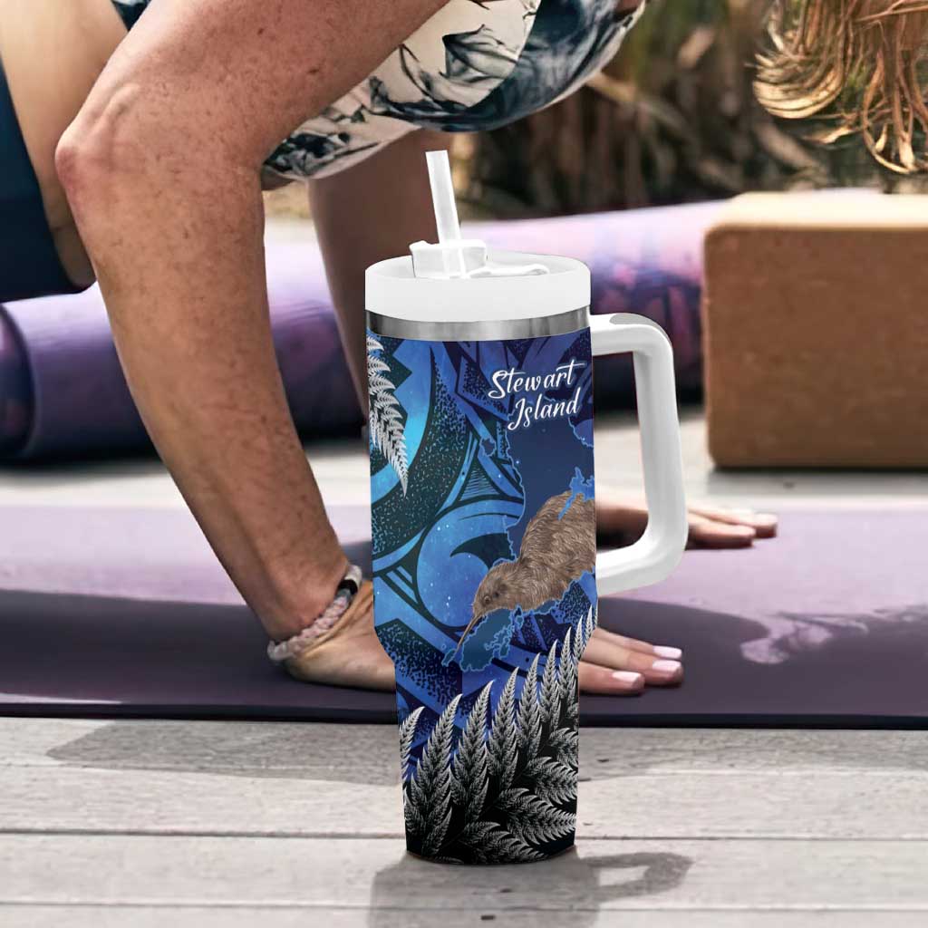 New Zealand Stewart Island Tumbler With Handle Rakiura Kiwi Maori Glowing Sky LT14 - Polynesian Pride
