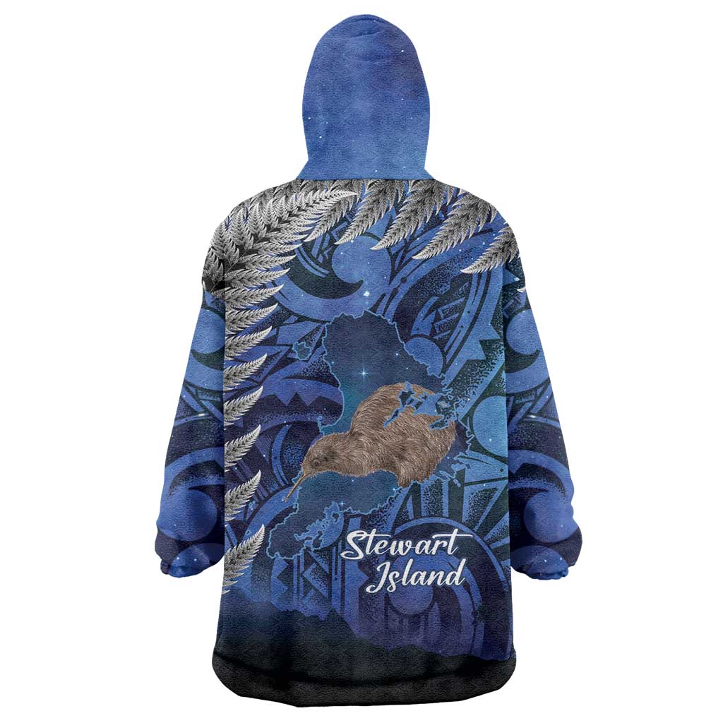 New Zealand Stewart Island Wearable Blanket Hoodie Rakiura Kiwi Maori Glowing Sky LT14 - Polynesian Pride