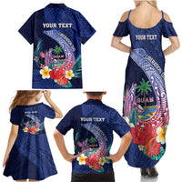 Personalised Guam Liberation Day Family Matching Summer Maxi Dress and Hawaiian Shirt Happy 80th Anniversary Fish Hook Mix Tropical Flowers LT14 - Polynesian Pride