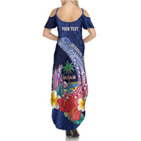 Personalised Guam Liberation Day Family Matching Summer Maxi Dress and Hawaiian Shirt Happy 80th Anniversary Fish Hook Mix Tropical Flowers LT14 - Polynesian Pride