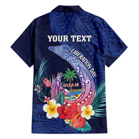 Personalised Guam Liberation Day Family Matching Tank Maxi Dress and Hawaiian Shirt Happy 80th Anniversary Fish Hook Mix Tropical Flowers LT14 - Polynesian Pride